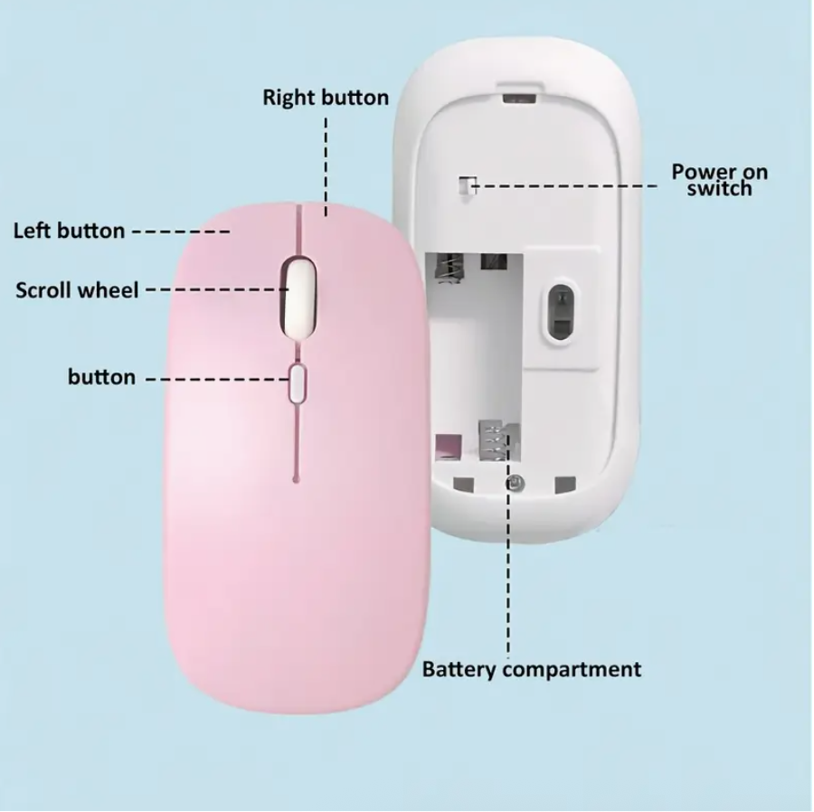 Mini Wireless Mouse – Ultra-Thin, Silent Click, Battery-Powered | Compatible with iPad, Laptop & Desktop | Macaron Colors - Image 3
