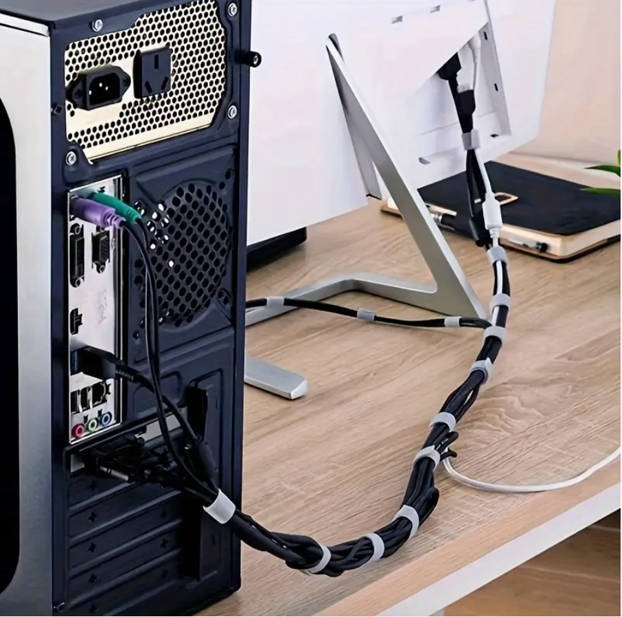 1 Roll Easy-to-Use Quick Fixing Tape – Multifunctional Cable Management & Wire Wrapping Organizer | Ideal for Computer, TV, Home & Office Cabling | Fastening Strap - Image 5