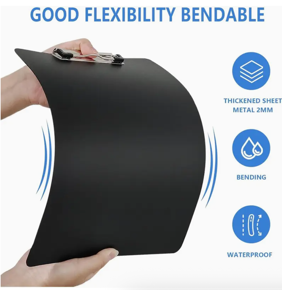 A4 Clipboard Folder – Durable Black Document Holder with Metal Clip - Image 2