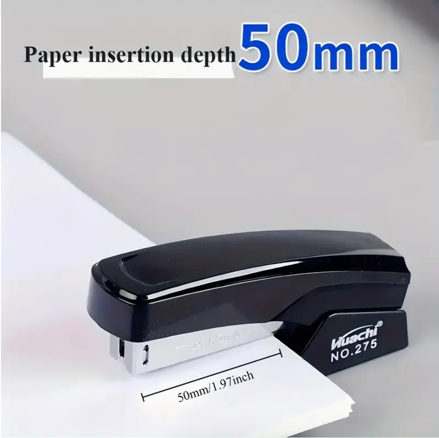 1pc Stapler – Model No. 275 (Black) with 10 Boxes of Staples Included | Portable, Labor-Saving Office & Home Stapler