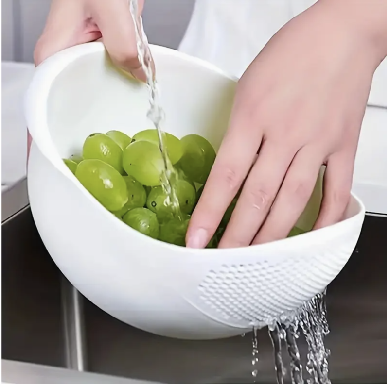 Multi-Purpose Plastic Rice Washer & Strainer Bowl – Quick-Draining ...