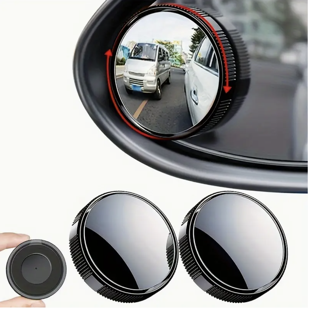 HD Blind Spot Mirror – 360° Wide-Angle Convex Rearview Mirror | Easy Installation & Enhanced Driving Safety