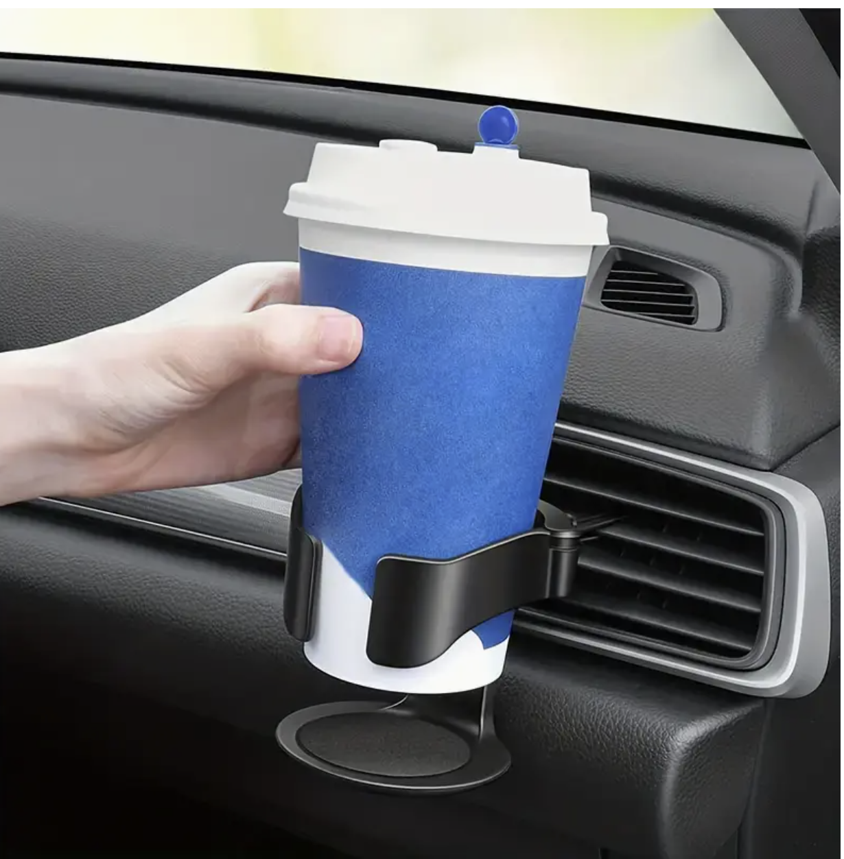 Adjustable PVC Car Cup Holder – Secure Grip with Sponge Pad Base | Fits Water Bottles & Cans | Easy Installation