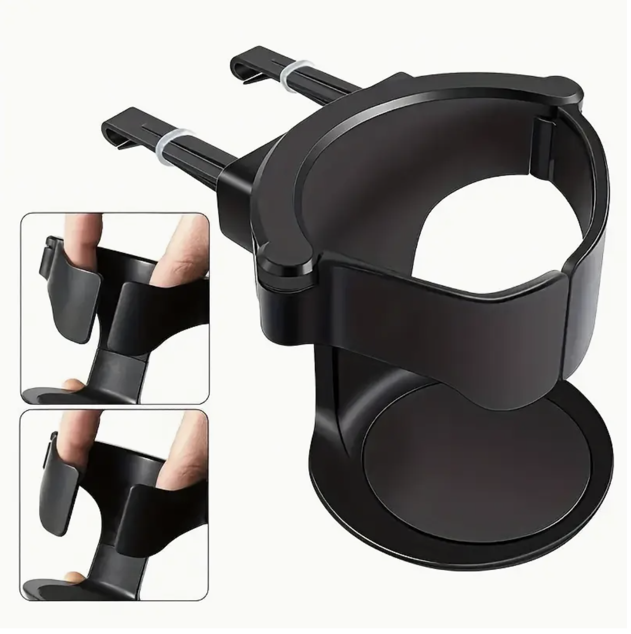 Adjustable PVC Car Cup Holder – Secure Grip with Sponge Pad Base | Fits Water Bottles & Cans | Easy Installation - Image 2