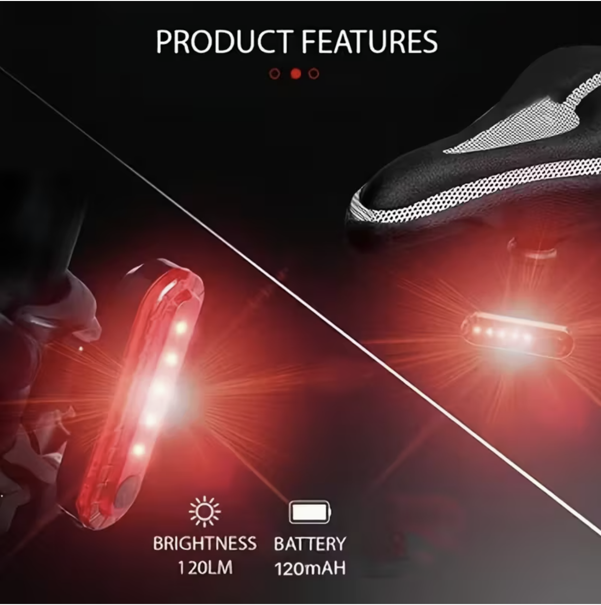 USB Rechargeable LED Bicycle Light Set – Front & Rear Aluminum Lights with Power Bank + Phone Holder - Image 5