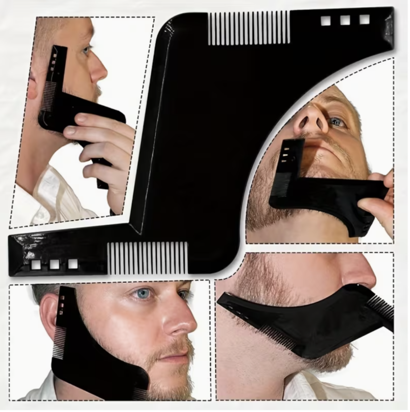 Men’s Beard Shaping & Styling Template Comb Facial Hair Trim Guide
