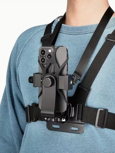 🎥 Universal Adjustable Chest Strap Mount for Action Cameras & Smartphones (1 PC)