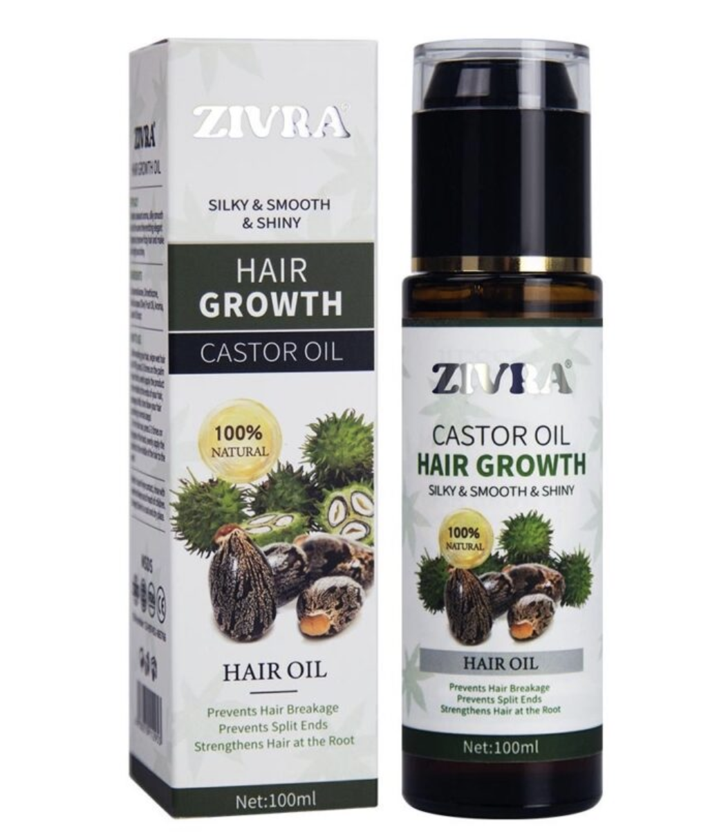 Pure \& Natural *ZIVRA* Hair Growth Oil With Castor Oil for Healthy Shiny Hair