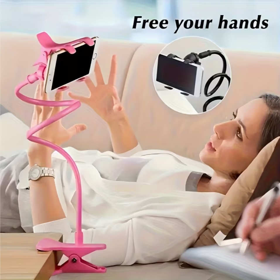 360° Flexible Phone Holder with Long Arm Clamp Compatible Desktop & Bed Mount for Home and Office Use (8.89–17.02 cm Phones) Black - Image 5