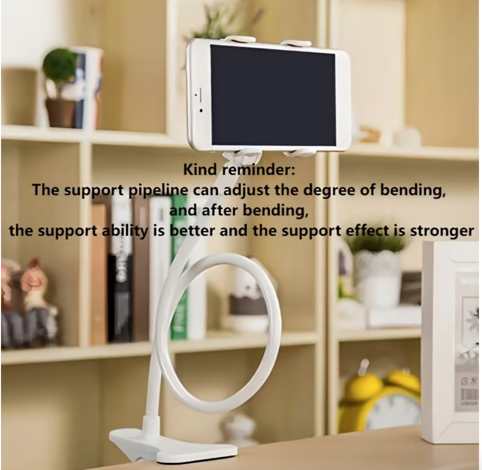 360° Flexible Phone Holder with Long Arm Clamp Compatible Desktop & Bed Mount for Home and Office Use (8.89–17.02 cm Phones) Black - Image 3