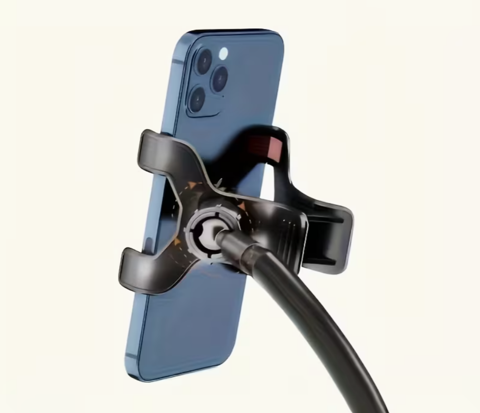 360° Flexible Phone Holder with Long Arm Clamp Compatible Desktop & Bed Mount for Home and Office Use (8.89–17.02 cm Phones) Black - Image 2