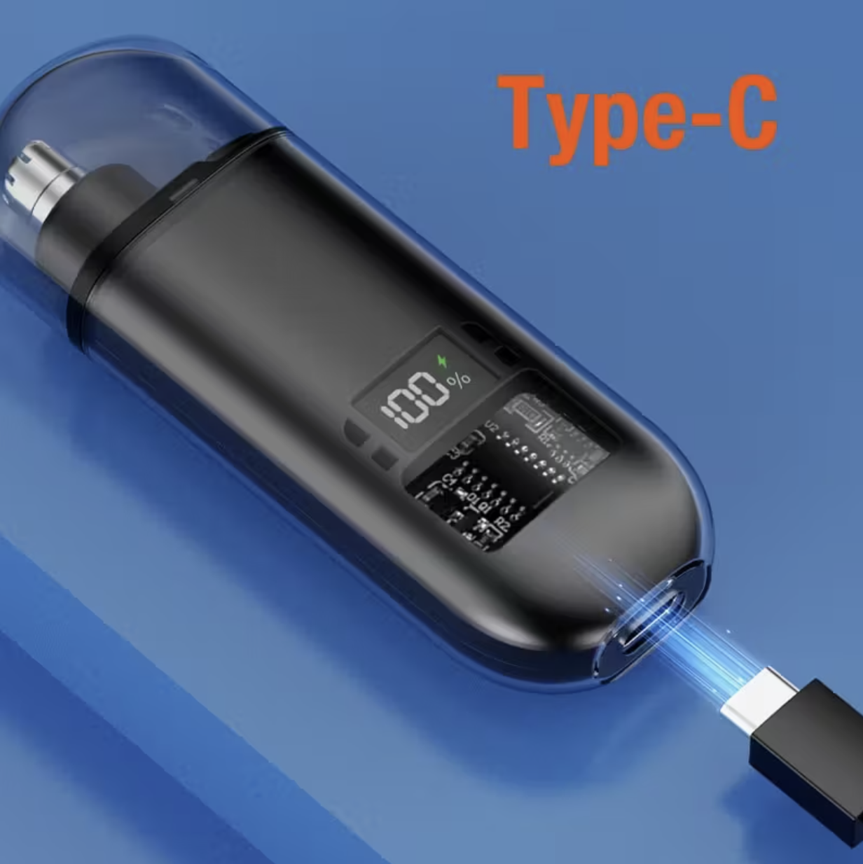 Nose Hair Trimmer Mini Portable Fashion Power Digital Display USB Charging - Image 2