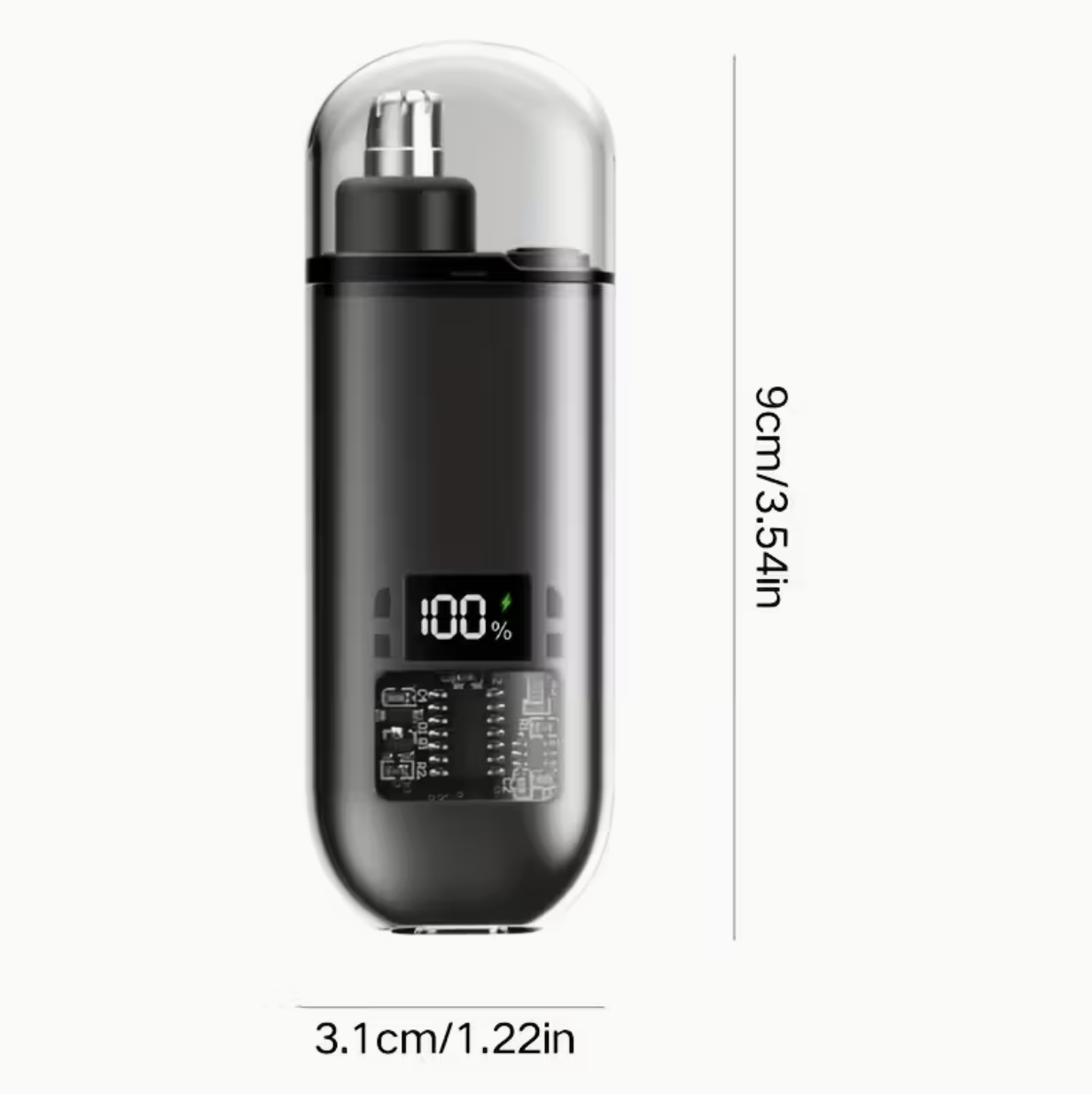 Nose Hair Trimmer Mini Portable Fashion Power Digital Display USB Charging - Image 6