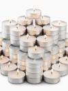15 pcs Unscented Tea Lights Candles – 3.5 Hour Burn | White Multipack