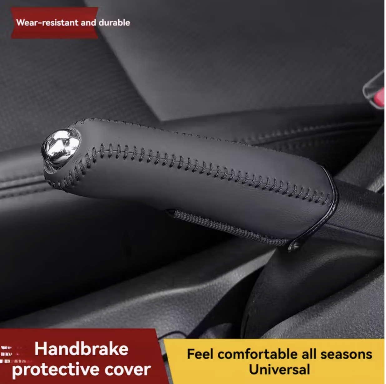Faux Leather Handbrake Cover | Anti-Slip, Hand-Sewn, Faux Leather Gear Lever Cover - Image 7