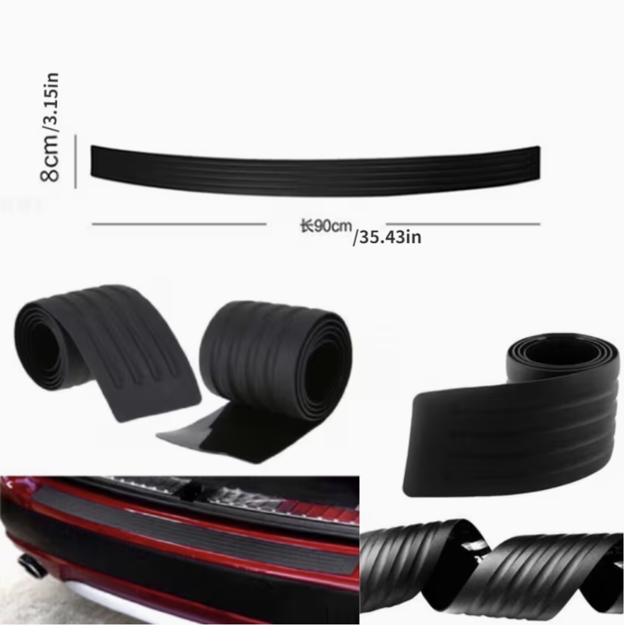 Universal Rear Bumper Protection Sticker for Cars, Designed to Cover The Trunk Sill with Rubber Strips And Anti-Scratch Pads As Accessories. - Image 3