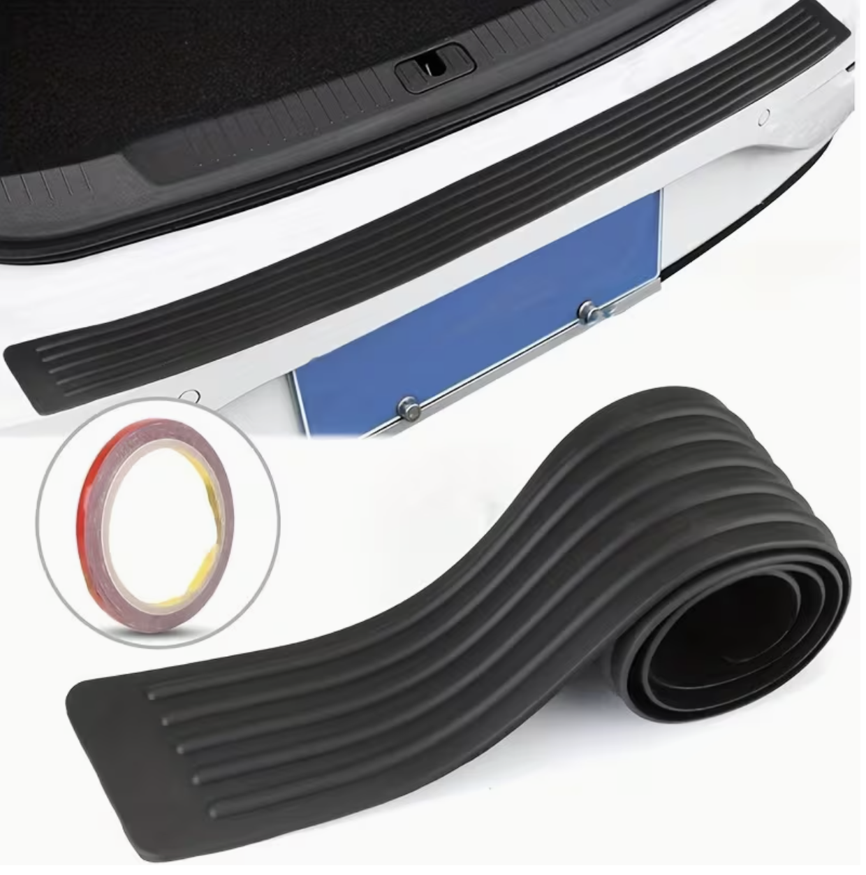 Universal Rear Bumper Protection Sticker for Cars, Designed to Cover The Trunk Sill with Rubber Strips And Anti-Scratch Pads As Accessories. - Image 2