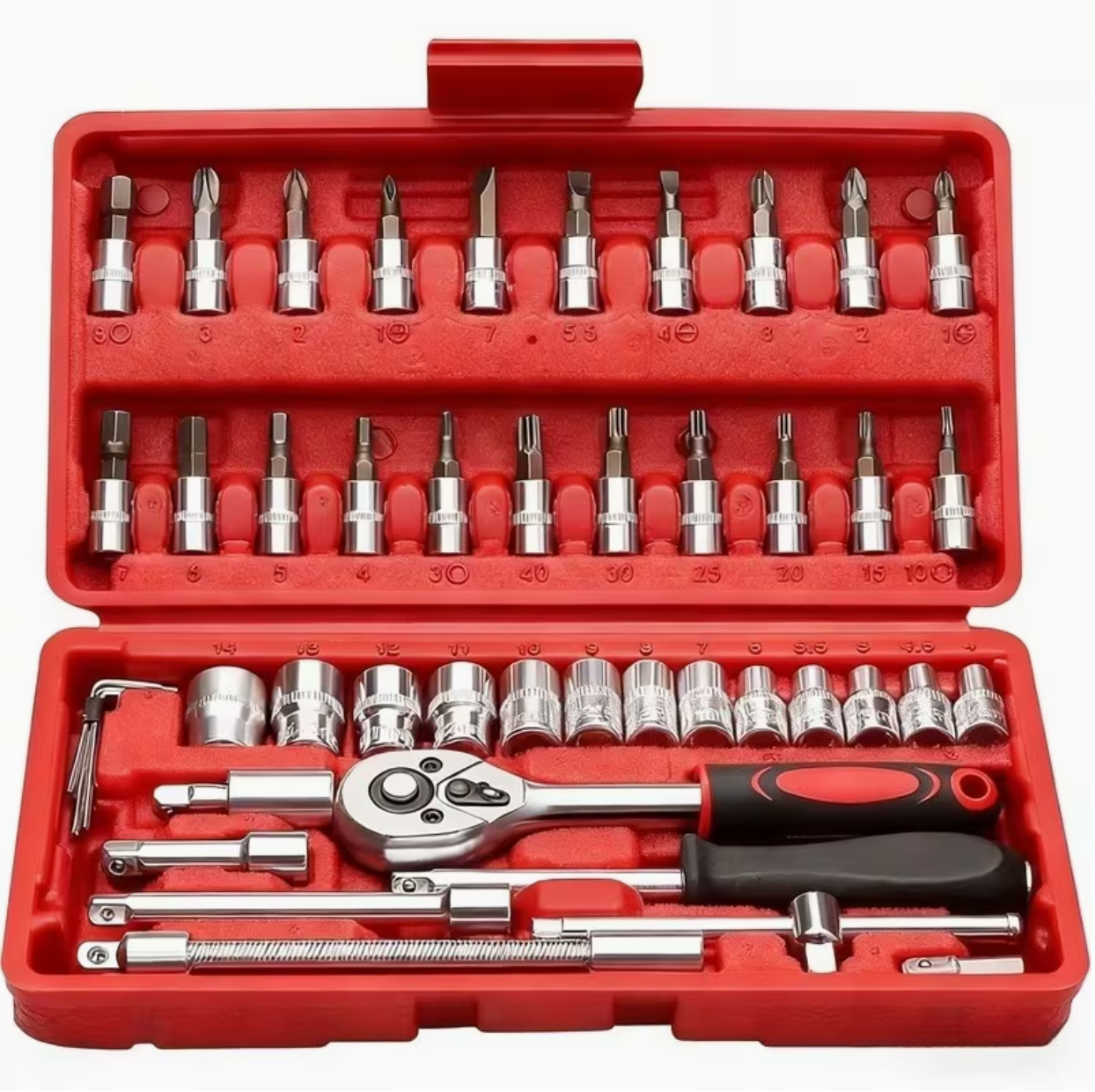 45PCS Heavy-Duty Stainless Steel Tool Set – Complete Precision Repair Kit