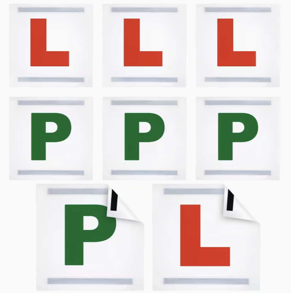 2 Pack Magnetic L & P Plates | 2 Red ‘L' or 2 Green ‘P' Signs for Learner & New Drivers | Strong Magnetic Hold, Weather-Resistant Material | Easy Fit Removable Plates for Cars & Motorcycles - Image 2