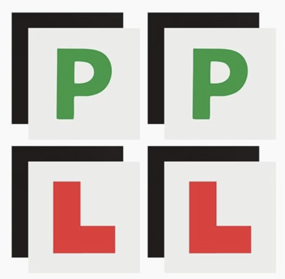 2 Pack Magnetic L & P Plates | 2 Red ‘L' or 2 Green ‘P' Signs for Learner & New Drivers | Strong Magnetic Hold, Weather-Resistant Material | Easy Fit Removable Plates for Cars & Motorcycles