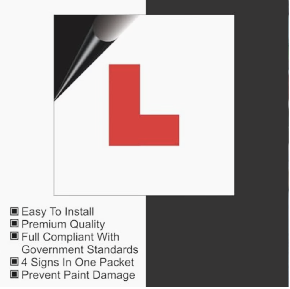 2 Pack Magnetic L & P Plates | 2 Red ‘L' or 2 Green ‘P' Signs for Learner & New Drivers | Strong Magnetic Hold, Weather-Resistant Material | Easy Fit Removable Plates for Cars & Motorcycles - Image 4
