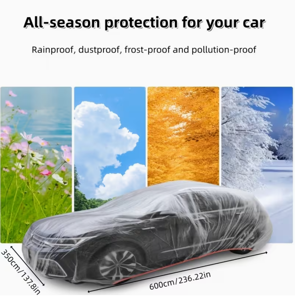 High-Transparency Car Cover – Full Coverage, All-Season Protection - Image 3